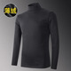 Bin color thermal inner wear half turtle neck men's long-sleeved T-shirt thin velvet winter base autumn top 7003 brown 2XL