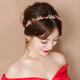 Bridal tiara, Korean style hairband, red hair accessories, fairy headband, toast dress, wedding accessories, rose tiara + earrings (ear clips)