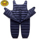 G.DUCKKIDS children's down cotton overalls boys and girls cotton pants open crotch 1-2 years old 3 baby jumpsuit winter thickened outer wear lake blue 110cm