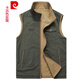 Pierre Cardin Spring and Autumn Vest Men's Reversible Cotton Large Size Dad Vest Outdoor Men's Vest Casual Vest Jacket Thin Knitted Dark Blue 3XL 155-170Jin Jin is equal to 0.5 kg