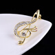 Ancient music note brooch, high-end women's light luxury corsage, exquisite niche pin fixed buckle, suit coat, scarf buckle X157 golden note brooch