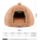 DR.ANIMALS Winter Warm Semi-Enclosed Mongolian Yurt Cat House Dog House Small Dog and Cat House Semi-Enclosed Plush Nest Khaki Mongolian Yurt (48*48*43cm)