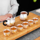 
Lanting Ziyuan Silver Pot Sterling Silver Handmade S999 Tea Set Set Complete Set of Boiling Kettle Tea Pots Fair Cups Kung Fu Tea Set Tea Ceremony High-end Gift Box 9-piece Set 1396g Sterling Silver 999+ Test Certificate