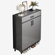 YOUAN shoe cabinet home door new style entrance cabinet entrance large capacity storage rack shoe rack [two doors and one draw] sky gray + light gray 60cm