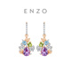 Chow Tai Fook ENZO Rainbow Flower Ball 18K Gold Colorful Gemstone Diamond Earrings for Women EZV4905 Birthday Gift EZV4905