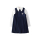 Yoyo one (Yoyo one) girls jk children's speech college style skirt recitation spring and autumn dress student big children's suit clothing dress 3669 white + 4128 dark blue + tie (no shoes) 140cm