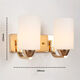 Yaotian simple modern fashion creative bedside glass wall lamp with switch living room lamp bedroom lamp aisle lamp indoor wall lamp gold double head without switch E27*12 watt LED yellow light bulb