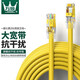 Class 10,000 (WANJEED) Category 7e network cable pure copper 10G double shielded network jumper box line, low smoke and halogen-free Category 6e 8 engineering grade home decoration game e-sports villa full box Category 7a double shielded jumper - engineering grade yellow 3 meters