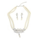 Wedding necklace new Korean style simple pearl crown bridal tiara tiara wedding birthday night model necklace + earrings