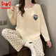 Yalu sense pajamas for women spring and autumn cotton soft long-sleeved cute sweet home clothes can be worn outside the suit 2025 new cartoon 1047 English love S 155