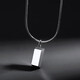 QMXD silver brick necklace men's trendy versatile high-end men's pendant domineering simple fashion student necklace clothing pendant