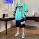Han 3-jähriger 14-jähriger 14-jähriger Junior High School Boy kurzärmeliges T-Shirt 13-17-jährige Teenager-Sommeranzug 15 große Kinder halbärmelige Top White 6169 (Cartoon Top) 3xl Höhe 1,75-1,90] Meter 160-190 Jin [Jin gleich 0,5 kg]