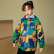 ASK JUNIOR Boys' Jacket 2025 Winter Children's Cartoon Print Fashion Thin Velvet Hooded Jacket Mountaineering Jacket Camouflage 150