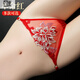 Dailans Lebensjahr Rote Unterwäsche Frauen Low Taille hohlige Spitze sexy verblasslose Shorts für Mädchen Shorts großer Frauen Red 828 1 Streifen L 110-130jin [Jin entspricht 0,5 kg]
