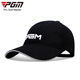 PGM Golf Hat Men's Ball Cap Summer Outdoor Sunscreen Ball Cap Breathable Cotton MZ018-White (Embroidered Front)