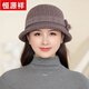 Hengyuanxiang Herbst- und Winterhut Frauenwolle Top Hut plus Samt warme Beckenhut mittleren Alters mittleren Alters und ältere Mutter Herbst- und Winterfischerhut Oma Burger Red One Size