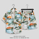 MOLOON swimsuit men's beach flower shirt suit loose large size Hawaii seaside vacation casual couple shirt suit 3682 suit XL (recommended weight 125-145Jin Jin equals 0.5 kg)