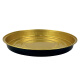 Hölzerne disi pizza verfügbar zum Mitnehmen Packbox 679-Zoll hohe temperaturresistent flacher Scheibe verdickte, nicht schicke Easy-Dekompression Zinnfolie Backpfanne Schwarz und Gold 165/430 ml (6 Zoll) 10 Teile ohne Abdeckung