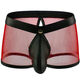 
Men's underwear perverted sexy underwear men's sexy underwear underwear thong mesh perspective hollow flat corners Red S