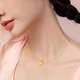 Chenru 999 gold bow pendant gold fugitive princess bow necklace 3D hard gold bow set chain bow single pendant