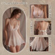 Langsha Nightgown Women's Sexy Nightgown Mesh Women's Nightgown with Panties Lace Suspender Nightgown Home Clothes