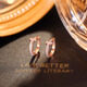 Satima 2025 new classic diamond-encrusted small earrings T-shaped rose gold earrings for women 18k gold earrings T-letter French earrings rose gold