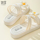 Elle aime les sandales pour les femmes avec des sandales de semelles et de plages épaisses T342L1001 Blanc 38/39