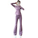 Aimengniao yoga clothing fitness sports suit for women 2024 new Pilates running training quick-drying clothing high-waist micro-flared pants suit pink purple + purple M