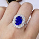 Yuxi 6.15 carat natural sapphire ring, oval ring, 18k gold set with diamonds