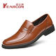 Yerkang Yierkang zapatos para hombres en otoño e invierno nuevos zapatos casuales para hombres cuero de cuero transpirable suave suela de mediana edad y anciana zapatos de papá negro - además de estilo de terciopelo - 6626 38 talla de zapato de cuero estándar