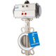 
GoodStar D671F pneumatic 304 stainless steel clamp type butterfly valve tetrafluoro corrosion-resistant acid and alkali resistance chemical switch shut-off valve DN150 304 valve body + tetrafluoro seal + 304 valve plate