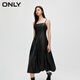 ONLY autumn and winter fashion casual versatile solid color suspender pleated dress for women 12347Y001 H1Z black BLACK L 170/88A