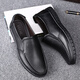 Yichi (Egchi) Business Casual Shoes Herren Lederschuhe Großgröße Cover-Schicht Cowide im mittleren Alter 36274 Schwarz 43