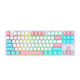 AJAZZ K870Tpro three-mode mechanical keyboard Bluetooth/2.4G/wired/87 keys PBT keycap RGB light e-sports game office white red axis