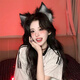 Jianla pure lust style cat ears headband cosplay comic exhibition cat girl three-dimensional animal ears cute plush dress up headband cat ears black and gray headband A27-305