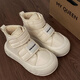 Fan Xiaoru Northeast Snow Boots Women's 2024 New Warm Cotton Shoes Plus Fleece Thickened Short Boots Soft Sole Bread Shoes Velcro White 38 (suitable for 37 feet)