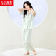 Red bean home imitation silk pajamas for women spring and summer short-sleeved trousers ice silk smooth and light JCJ218 mint green 165