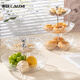 Caizhi (Caizhi) Livre de luxe léger Livrage salon Table Table Bac Candy Candy Childy Fruit Fruit Dessert Tray Bear Ouss à trois couches CZ6996