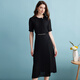Eitie Modemtemperatur gepresst und ausgestattet Taillenkleid Sommer Neues High-End-Frauenschwarz-Kleid mit Solid Color B2407314 Minimalist schwarz 20 2xl 175