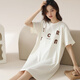 Hengyuanxiang nightgown women's pure cotton summer thin short-sleeved pajamas loose and breathable for outside wear for women's home clothes. 15620 M 160 (90-110Jin [Jin equals 0.5 kg])