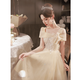 SAIDELE champagne color evening dress 2025 new adult gift small birthday party light luxury niche high-end art exam skirt for women champagne color medium length L (recommended 106-115Jin [Jin equals 0.5 kg])
