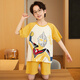 
Langsha children's pajamas boys summer short-sleeved thin cotton home clothes boys small middle-aged and summer students cartoon suit LTN686 165 Suggested 160-165CM/95-115Jin[Jin equals 0.5 kg]