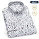 
Yunting 100% pure cotton floral long-sleeved shirt men's free-iron fashion printed casual shirt daily single top coat 686-01 white print 44 [Suggested 175-190Jin [Jin equals 0.5 kg]]