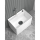 Balcón XMSJ Cerámico Tank Baño Baño Cuenca Granja Gran Piscina para el suelo Fourroom Pool de altura de gran altura K15052 Longitud*36 Ancho*42 Piscina de altura de mopas + Pistola de rociado de grifo plateado