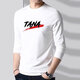 Kissed spring and autumn pure cotton long-sleeved T-shirt for men, slim fit and versatile round neck, middle-aged students long-sleeved bottoming shirt, autumn inner layering top, high-quality version white XL recommended weight 120-135