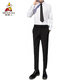 Vogelscheuche Geschäftsleute Vertriebsarbeit formelle Kleidung weiße Hemdanzug Hosen College Student für Interview Shirt Anzug Set weiß C01 Pocket Long Shirt + Schwarze Hosen Geschenkkrawatte xl