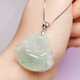 DL 1998 Fat Donglai same style 18k gold universal buckle head 925 silver oblique hole Buddha Jade Jade Pendant high-end necklace rope card white gold