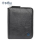 Jinlilai Wallet Herrengeschäft Kurzes multifunktionales Reißverschluss Brieftasche Geschenkbox High-End Practical Birthday Gift für Papa Black Top Cowhide Vertikaler kurzer Reißverschluss Brieftasche