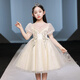 Disney Kinderkleid Prinzessin Rock Sommer Blume Kinder Hochzeit geschwollener Rock Rock Rock Little Girl Host Piano Performance Kleidung DK683 Mesh Sleeve Pink Abonnement mit Crown 120 cm 30-40jin [Jin gleich 0,5 kg]