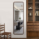 Babuchi full-body mirror black walnut dressing mirror medieval style solid wood floor-standing mirror imported villa mirror wall hanging large apartment 40*150 imported black walnut